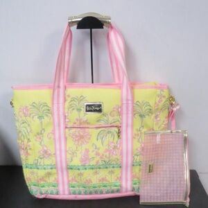 Lilly Pulitzer Vibrant Pink and Yellow Tote
